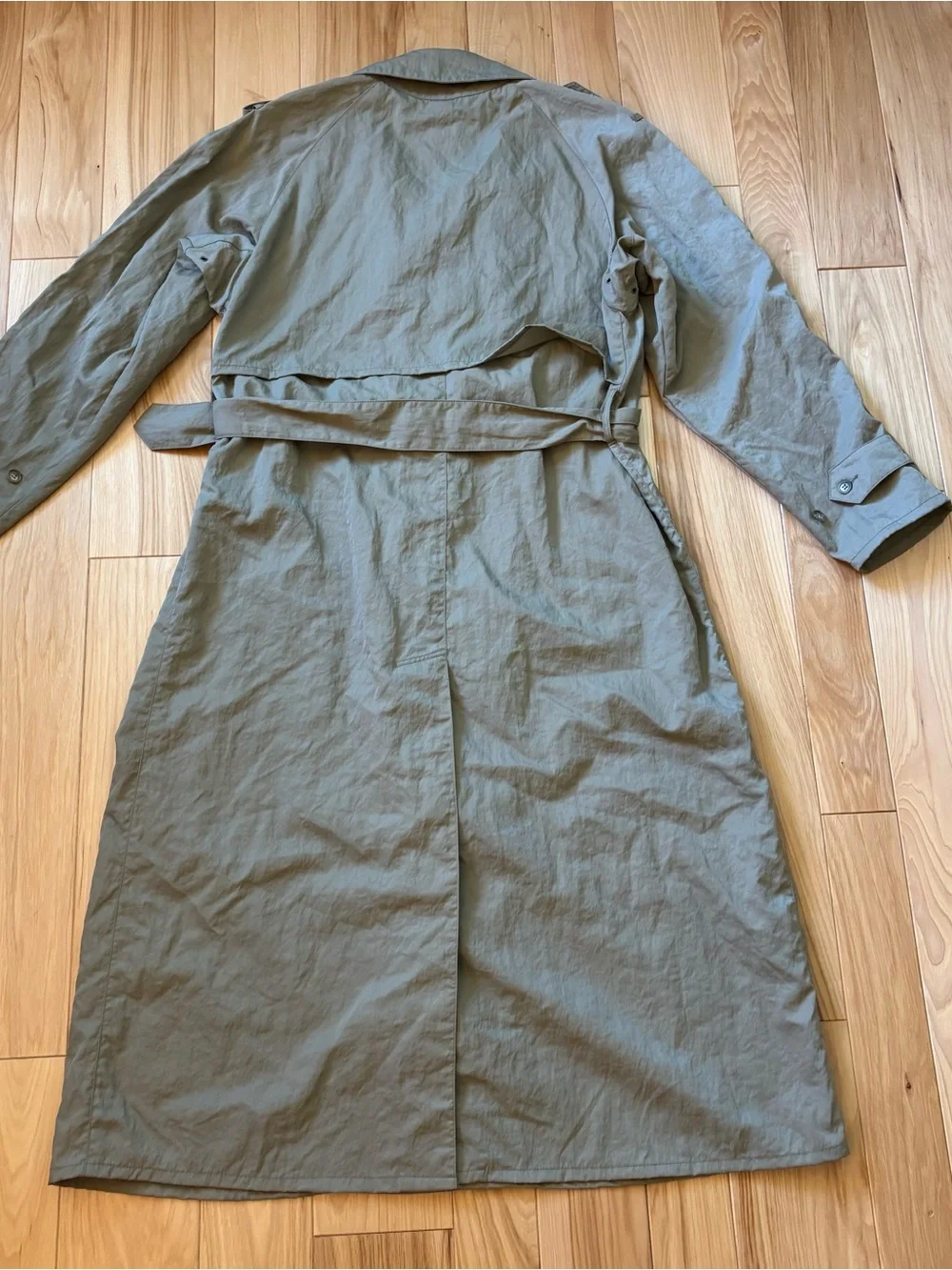 Vintage 80’s Banana Republic Nylon Khaki Green Trench Coat